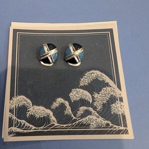 Elegant Silver and Blue Earrings
